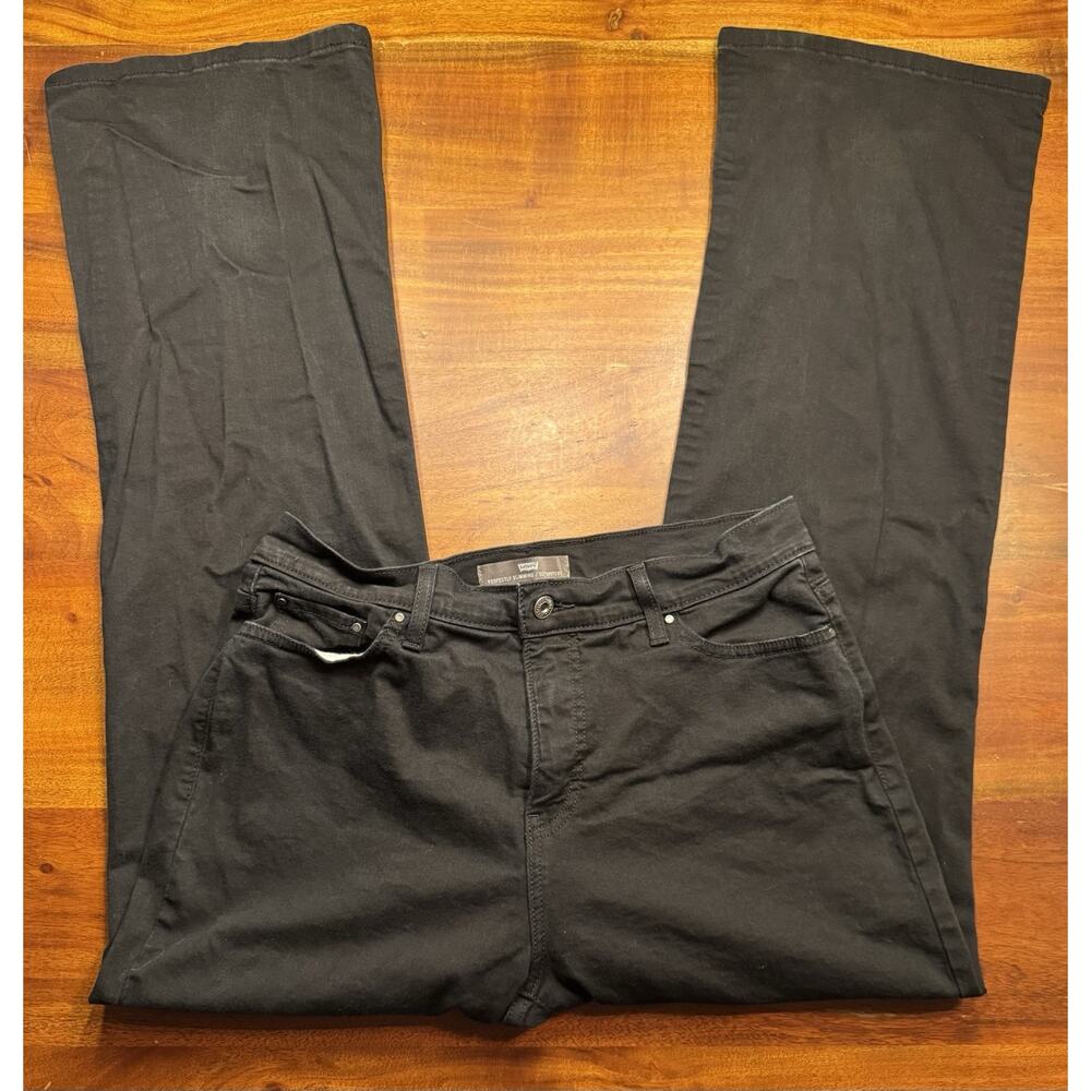 Levi’s 512 Perfectly Slimming Womens Black Bootcut Jeans Embellished Pocket 14M